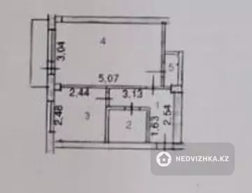 1-комнатная квартира, этаж 2 из 5, 30 м²