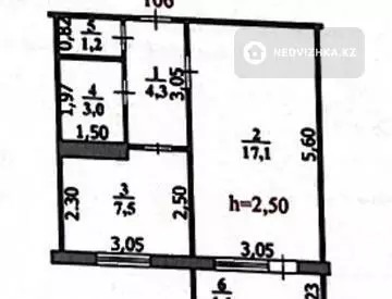 1-комнатная квартира, этаж 9 из 9, 34 м²
