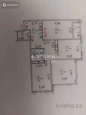 3-комнатная квартира, этаж 17 из 24, 82 м²