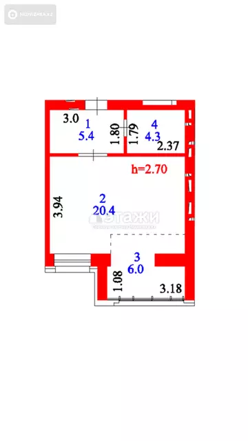 36.1 м², 1-комнатная квартира, этаж 3 из 8, 36 м², изображение - 19