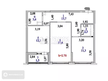62.3 м², 2-комнатная квартира, этаж 3 из 9, 62 м², изображение - 4