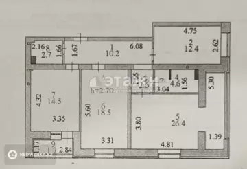 3-комнатная квартира, этаж 8 из 10, 94 м²