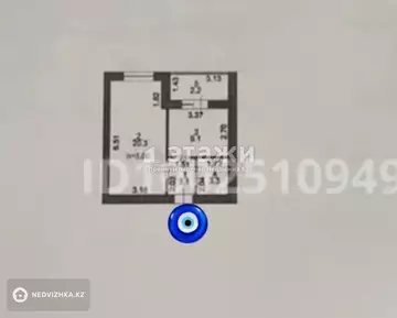 1-комнатная квартира, этаж 4 из 12, 38 м²