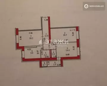 3-комнатная квартира, этаж 1 из 7, 80 м²
