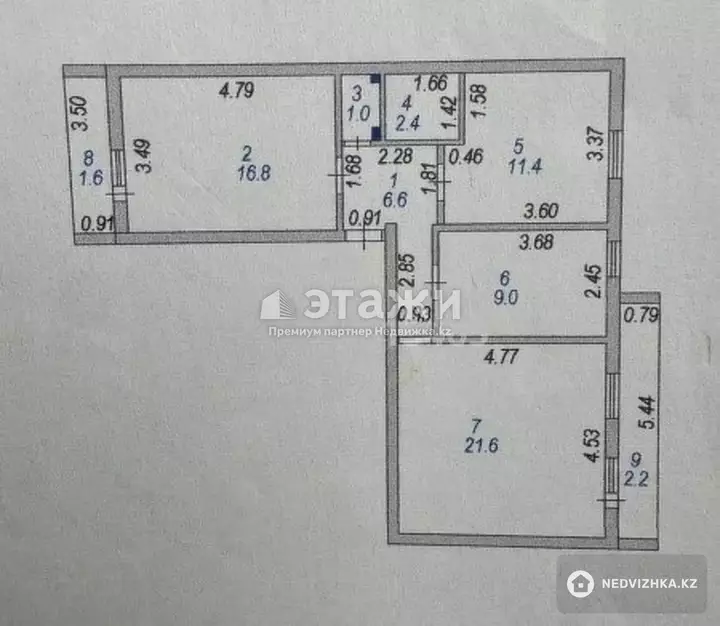 72.6 м², 3-комнатная квартира, этаж 1 из 6, 73 м², изображение - 1