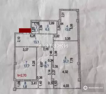 101 м², 3-комнатная квартира, этаж 8 из 9, 101 м², изображение - 34