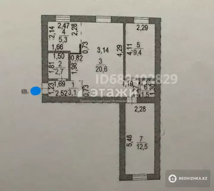 55 м², 3-комнатная квартира, этаж 2 из 5, 55 м², изображение - 1