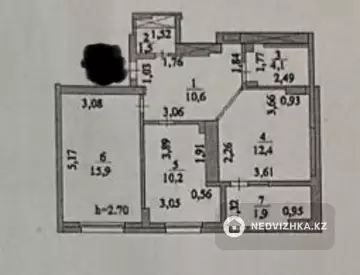 56.6 м², 2-комнатная квартира, этаж 9 из 18, 57 м², изображение - 10