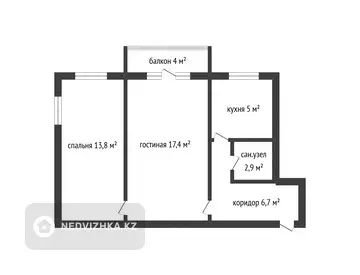 45.8 м², 2-комнатная квартира, этаж 4 из 5, 46 м², изображение - 15