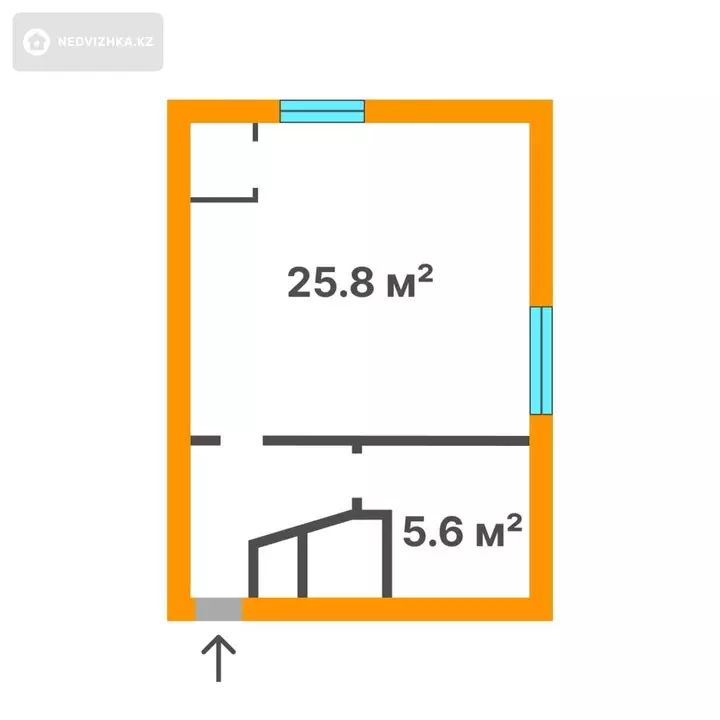 41.3 м², 1-комнатная квартира, этаж 1 из 5, 41 м², изображение - 1