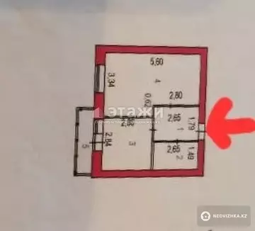 1-комнатная квартира, этаж 6 из 6, 38 м²