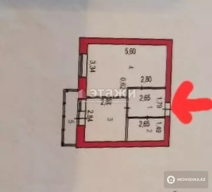 37.7 м², 1-комнатная квартира, этаж 6 из 6, 38 м², изображение - 1