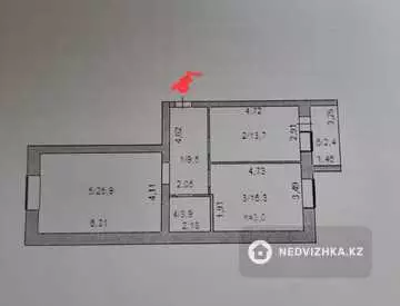 2-комнатная квартира, этаж 4 из 9, 72 м²