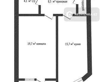 52.3 м², 1-комнатная квартира, этаж 4 из 12, 52 м², изображение - 11