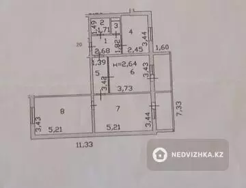 3-комнатная квартира, этаж 6 из 9, 70 м²