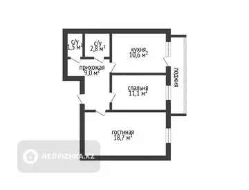 57 м², 2-комнатная квартира, этаж 1 из 9, 57 м², изображение - 11