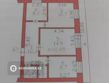 3-комнатная квартира, этаж 3 из 6, 65 м²