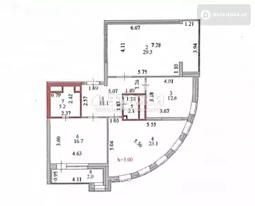 100 м², 3-комнатная квартира, этаж 4 из 9, 100 м², изображение - 5