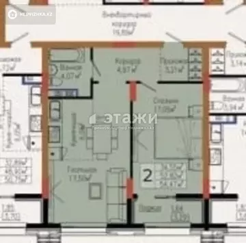 2-комнатная квартира, этаж 6 из 10, 54 м²