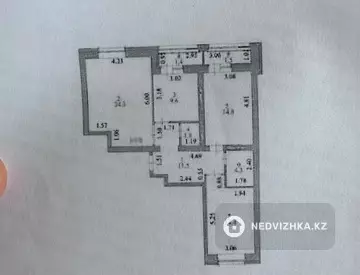 3-комнатная квартира, этаж 5 из 9, 90 м²