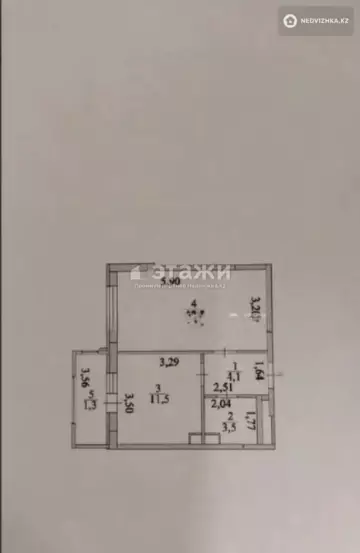 1-комнатная квартира, этаж 2 из 14, 39 м²