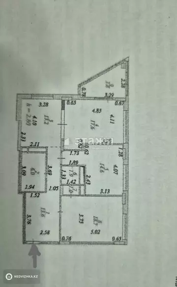 3-комнатная квартира, этаж 4 из 10, 88 м²