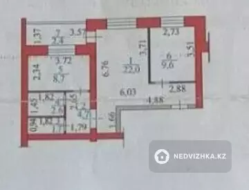 2-комнатная квартира, этаж 4 из 5, 52 м²
