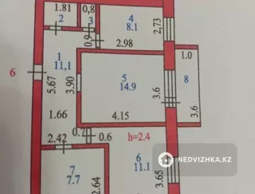 3-комнатная квартира, этаж 3 из 5, 58 м²
