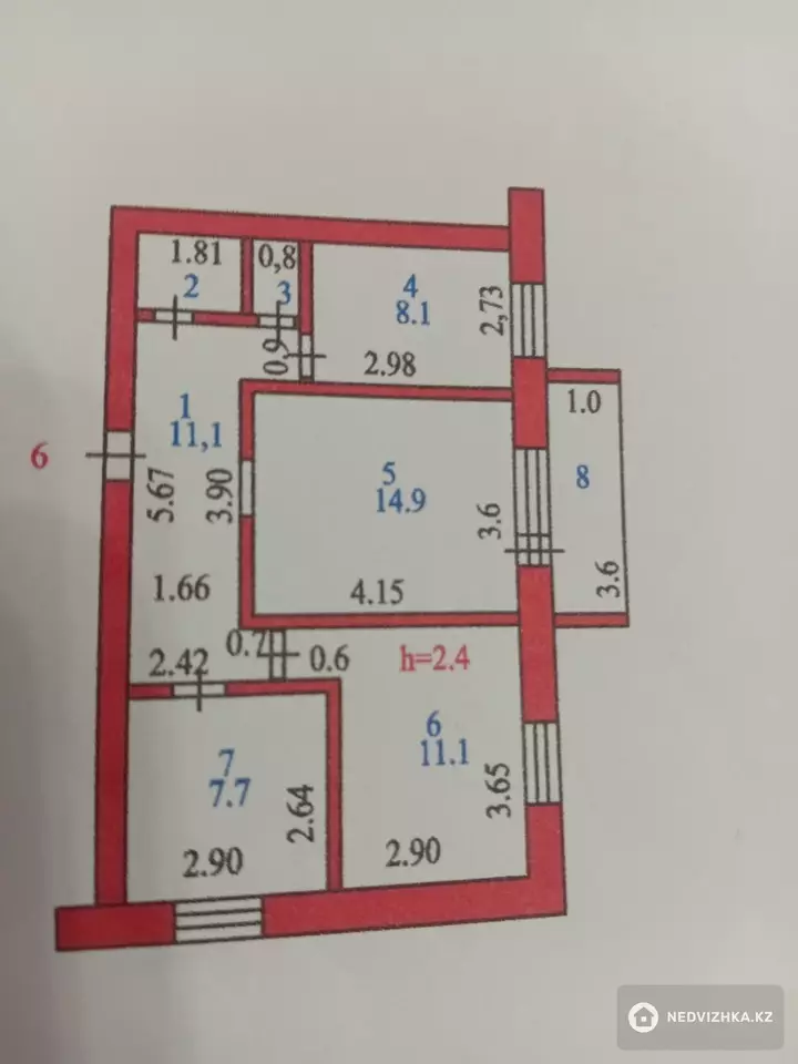 58 м², 3-комнатная квартира, этаж 3 из 5, 58 м², изображение - 1