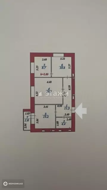 3-комнатная квартира, этаж 7 из 12, 70 м²