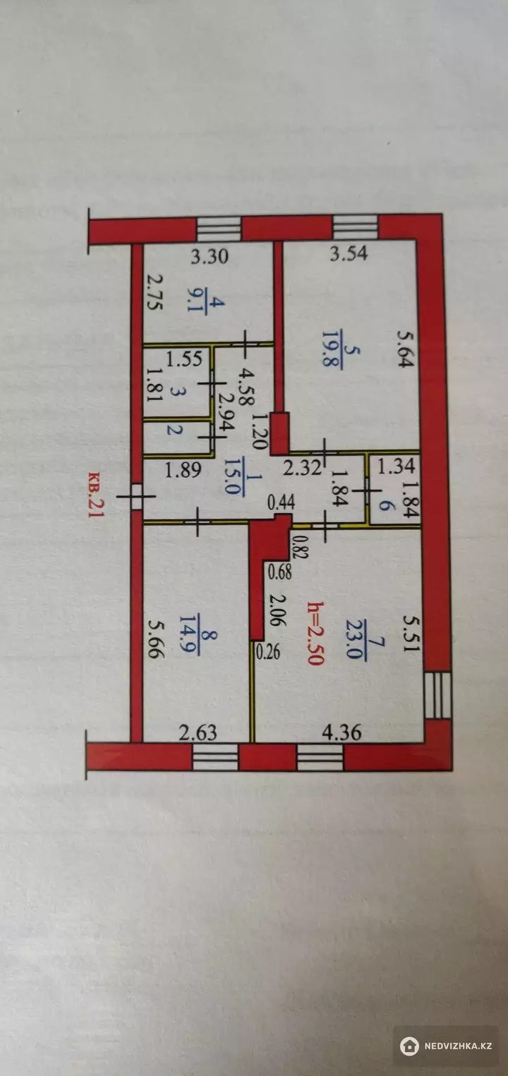89 м², 3-комнатная квартира, этаж 1 из 3, 89 м², изображение - 1
