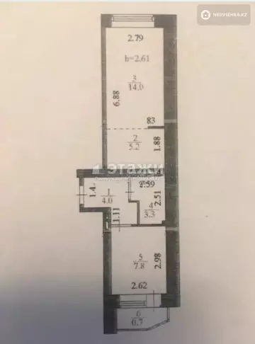 35 м², 2-комнатная квартира, этаж 5 из 5, 35 м², изображение - 16