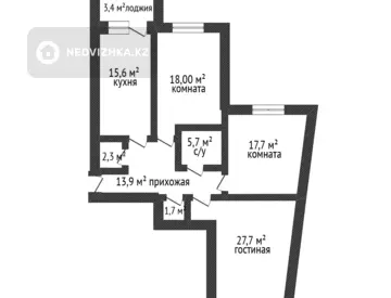 105 м², 3-комнатная квартира, этаж 10 из 12, 105 м², изображение - 18