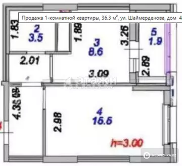 1-комнатная квартира, этаж 10 из 16, 36 м²