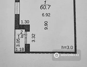 61 м², 2-комнатная квартира, этаж 2 из 9, 61 м², изображение - 4