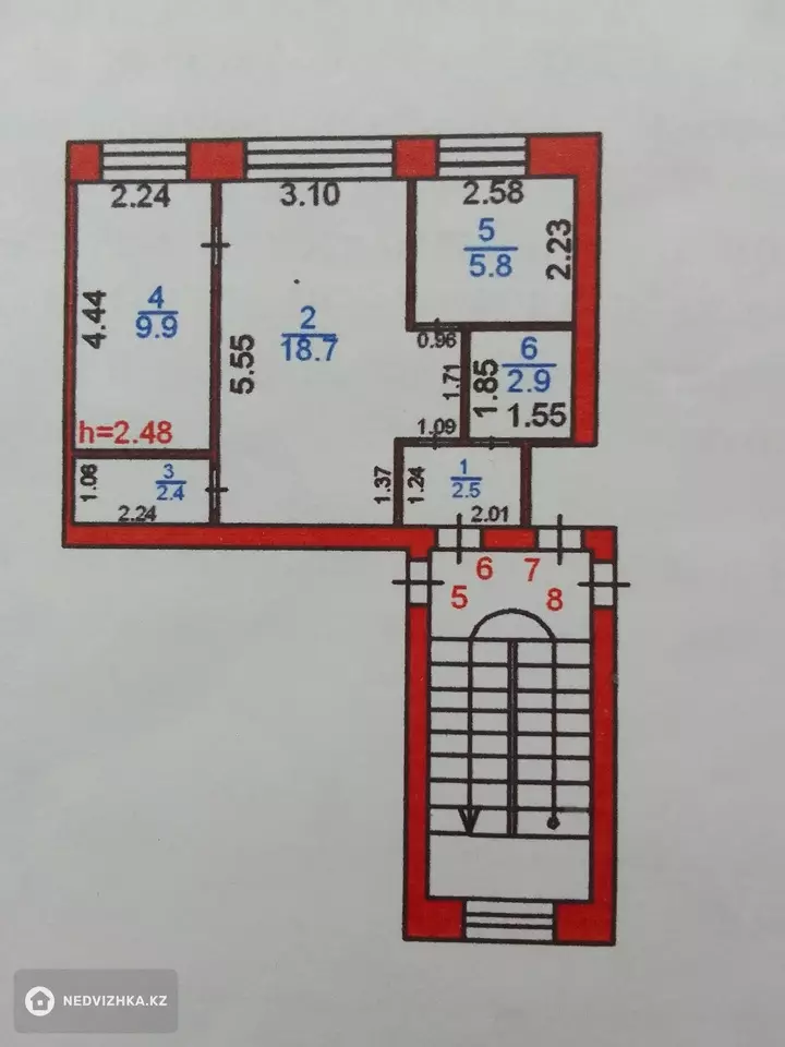 42.2 м², 2-комнатная квартира, этаж 2 из 4, 42 м², изображение - 1
