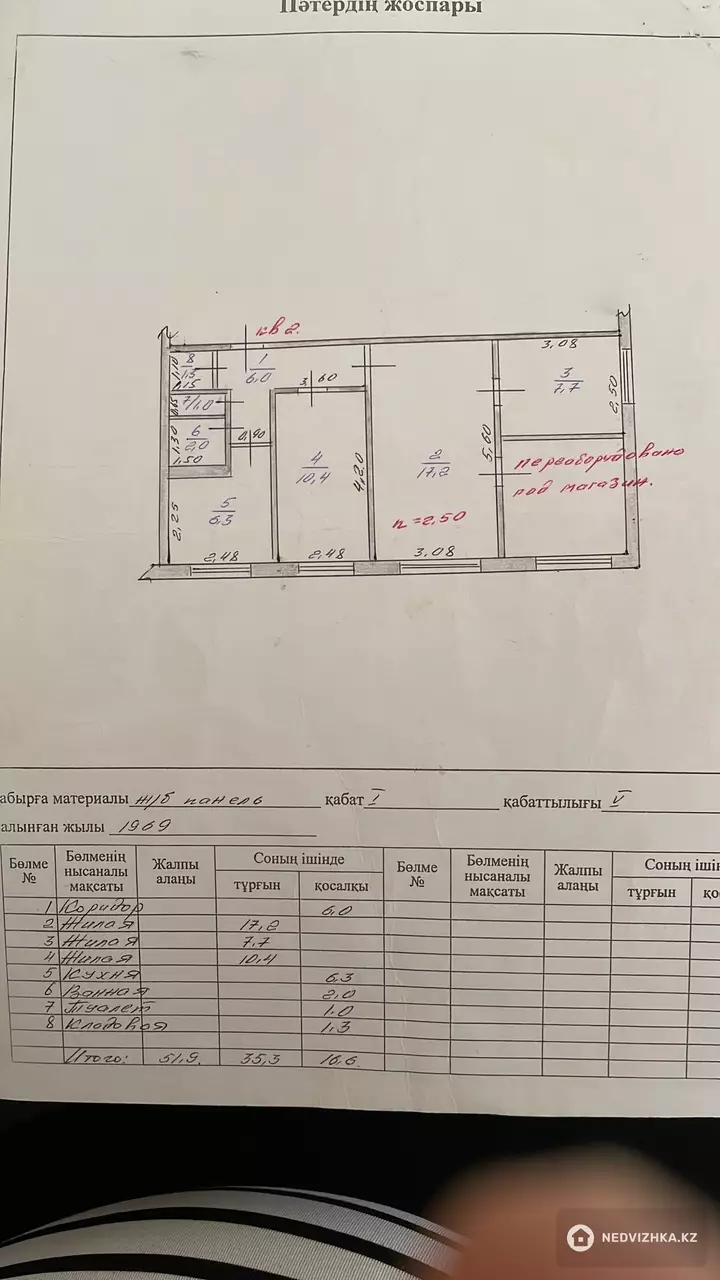 51.9 м², 4-комнатная квартира, этаж 1 из 5, 52 м², изображение - 1
