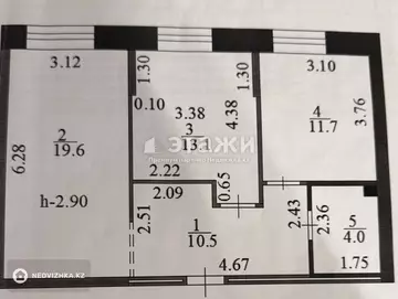 2-комнатная квартира, этаж 12 из 12, 59 м²