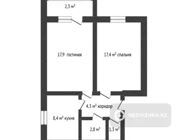 54.5 м², 2-комнатная квартира, этаж 6 из 6, 54 м², изображение - 9