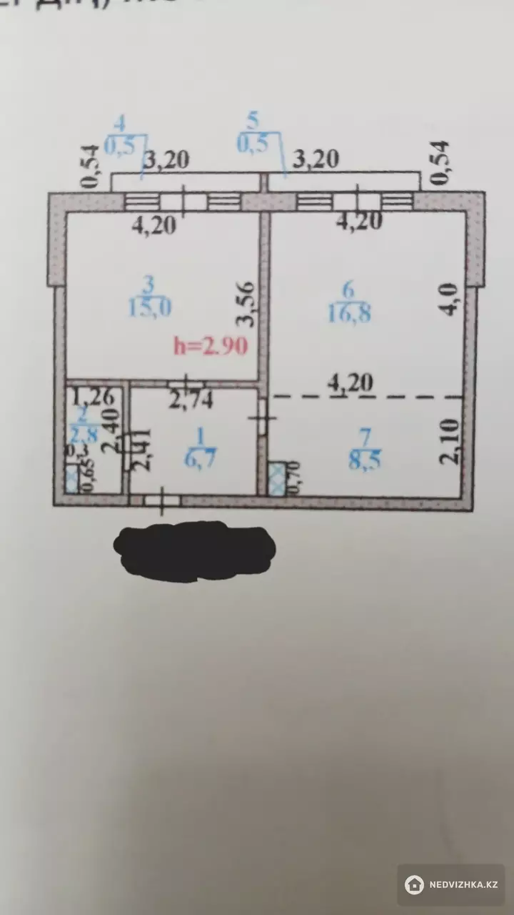 50 м², 2-комнатная квартира, этаж 3 из 8, 50 м², изображение - 1