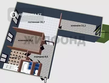 59.9 м², 3-комнатная квартира, этаж 6 из 9, 60 м², изображение - 25
