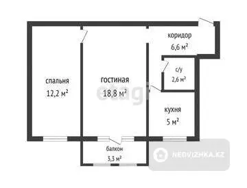 43.6 м², 2-комнатная квартира, этаж 4 из 5, 44 м², изображение - 22