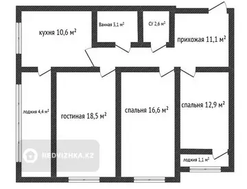 80.8 м², 3-комнатная квартира, этаж 9 из 9, 81 м², изображение - 26