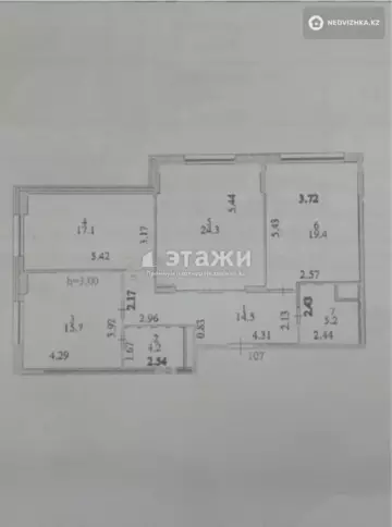 3-комнатная квартира, этаж 5 из 16, 101 м²