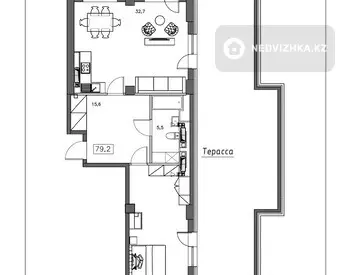 2-комнатная квартира, этаж 2 из 25, 95 м²