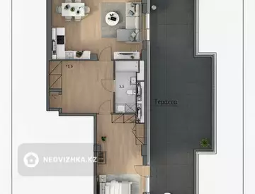 2-комнатная квартира, этаж 2 из 25, 95 м²