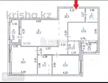 3-комнатная квартира, этаж 11 из 12, 107 м²