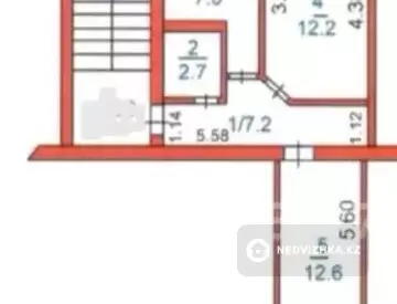 2-комнатная квартира, этаж 2 из 5, 42 м²