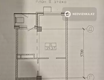 1-комнатная квартира, этаж 9 из 9, 39 м²