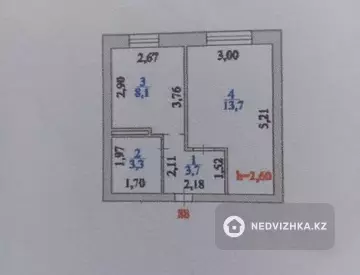 1-комнатная квартира, этаж 8 из 9, 29 м²
